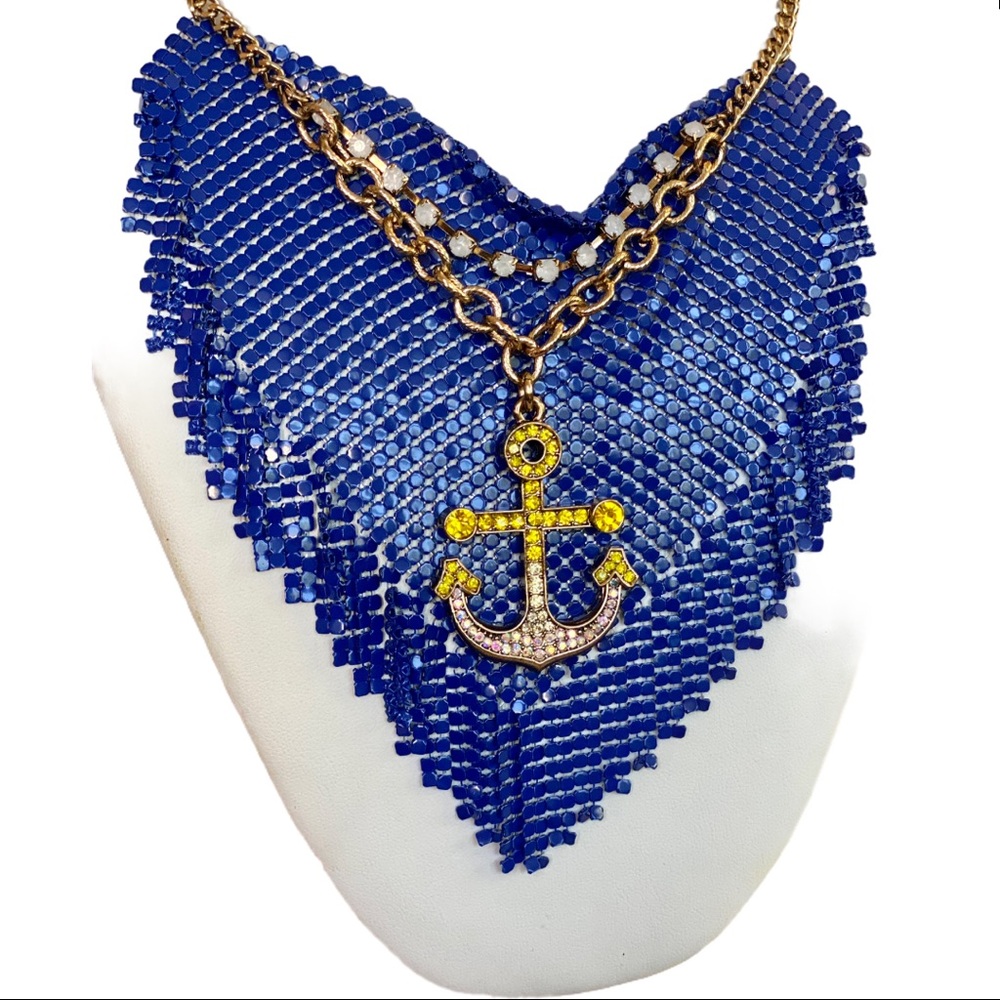 🛑SOLD🛑 Betsey Johnson Mesh Anchor Frontal Drop Necklace - Picture 3 of 9